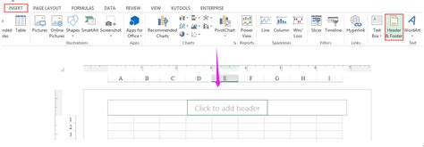 How to insert page number into cell / header / footer in .